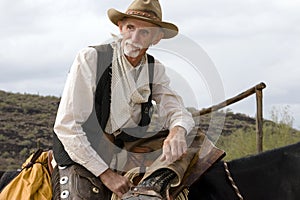 Starý západné americký kovboj 