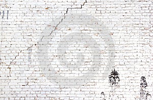 Old cracked brick wall background