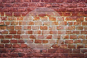 Old cracked brick wall texture background