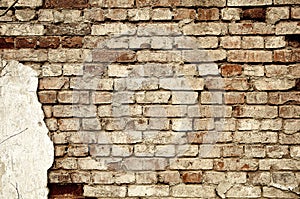Old cracked brick wall texture. Surface and backound for web design
