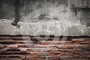 Old cracked concrete vintage brick wall background