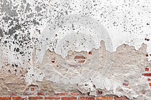 Old cracked concrete vintage brick wall background