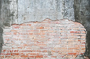 Old cracked concrete vintage brick wall background, Textured background