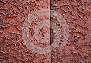 Old cracked red color wall