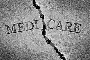 Old Cracked Sidewalk Cement Dangerous Broken Medicare Program Cr