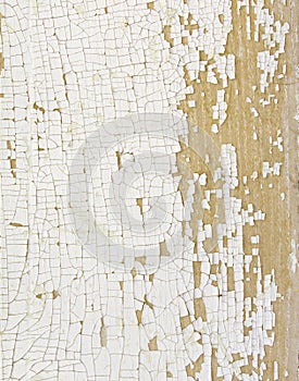 Old Cracked White Paint Background