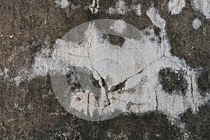 Old cracking concrete wall background, copy space