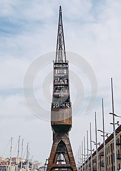 Old crane at Genoa harbour