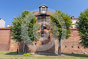 Old crane tower zuraw, part of the medieval defensive walls in Torun, Poland