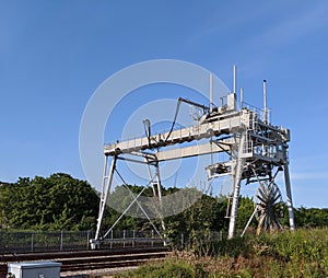 Old crane in a trainyard