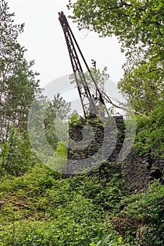 Old crane in the woods