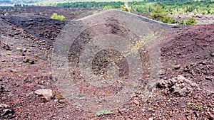 Old crater of the Etna mount in Sicily