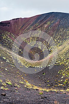 Old craters on Mount Etna in Sicily