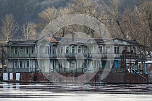 Old creepy house on the river