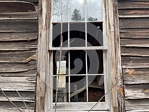 Old creepy scary abandoned building busted out windows