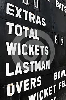 Old cricket scoreboard