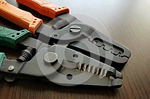 Old crimpers on the table.