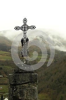 Old cross in the Pyrenees photo
