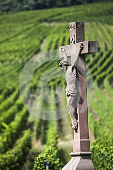 Old Cross in the Vineyard, France