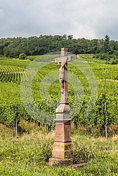 Old Cross in the Vineyard, France