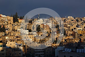 Old crowded houses from the city of Amman