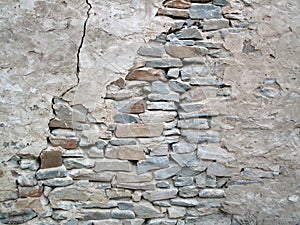 Old Crumbling Rock Wall. photo