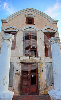 Old crumbling villa on Curasao