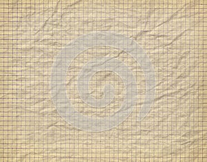 Old crumpled checkered paper