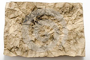 Old crumpled paper burn