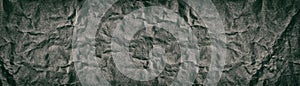Old crumpled paper wide panoramic vintage texture