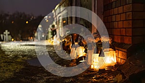 Old Crypts And Candles Burning