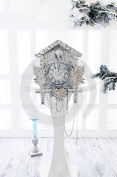 Old cuckoo clock in the new year