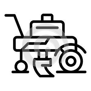 Old cultivator icon outline vector. Farm machine