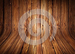 Old curved wooden background