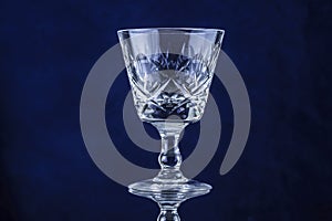 Old cut glass lead crystal goblet photo