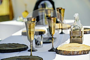 Old cutlery with precious metal glasses