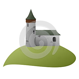 Old czech castle on the hill - illustration