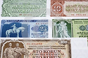 Old Czechoslovak koruna a business background