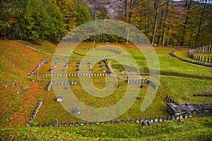 Old dacic Ruins in Sarmisegetusa , Romania