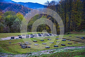 Old dacic Ruins in Sarmisegetusa , Romania