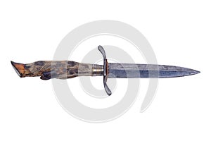 Old dagger on a white background