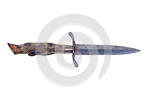 Old dagger on a white background photo