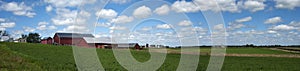 Old Dairy Farm Barn Sky Clouds Panorama Banner