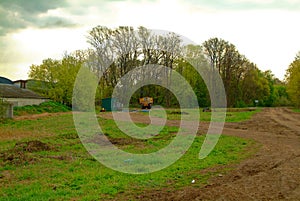 Old dairy farm on a cloudy day