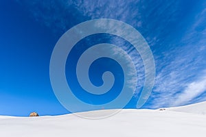 Old Dairy Farm on Lessinia High Plateau in Winter with Snow - Veneto Italy