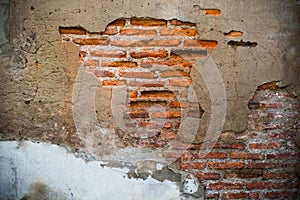 Old and damage brick wall use as abstract background ,backdrop a