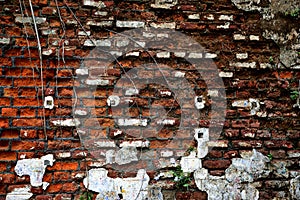 Old damage red bricks background pattern texture