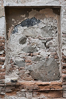 Old damaged building wall