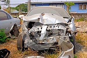 Old damaged car crash