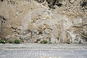 Old damaged concrete wall